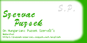 szervac puzsek business card